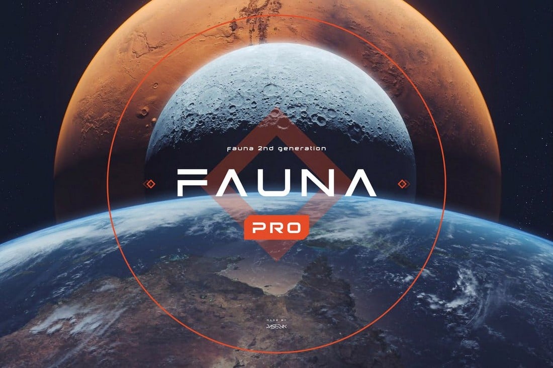 Fauna Pro - Unique Futuristic Sci-Fi Font