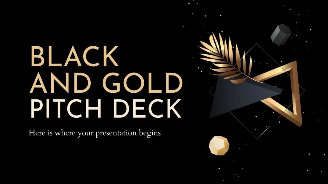 Free Black & Gold Pitch Deck Google Slides Template