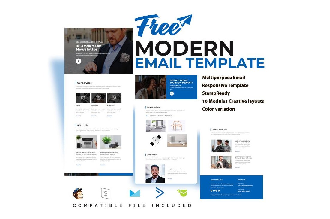 Free Corproate Email Template for MailChimp