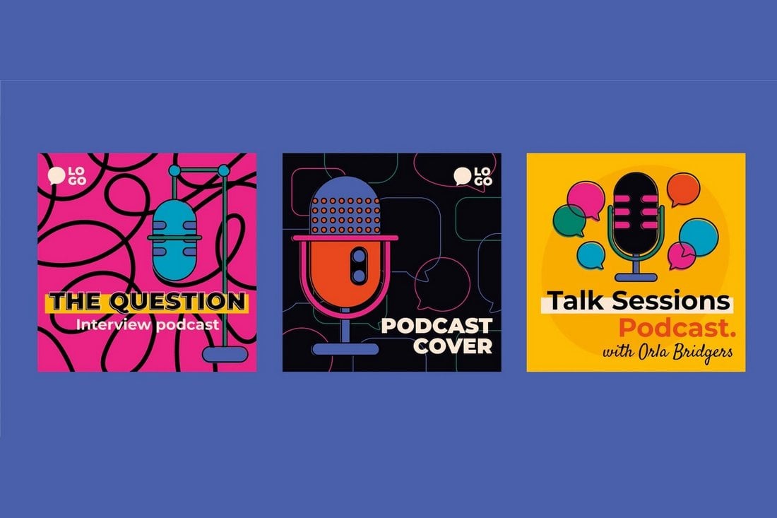 Free Creative Podcast Cover Design Template