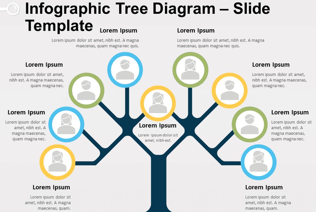 Free Tree Diagram Organizational Chart for PowerPoint