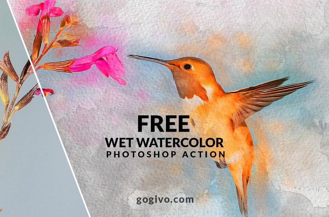 Free Wet Watercolor Effect Photoshop Action