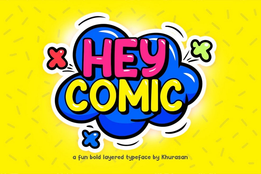 Hey Comic - Fun Bold Layered Font