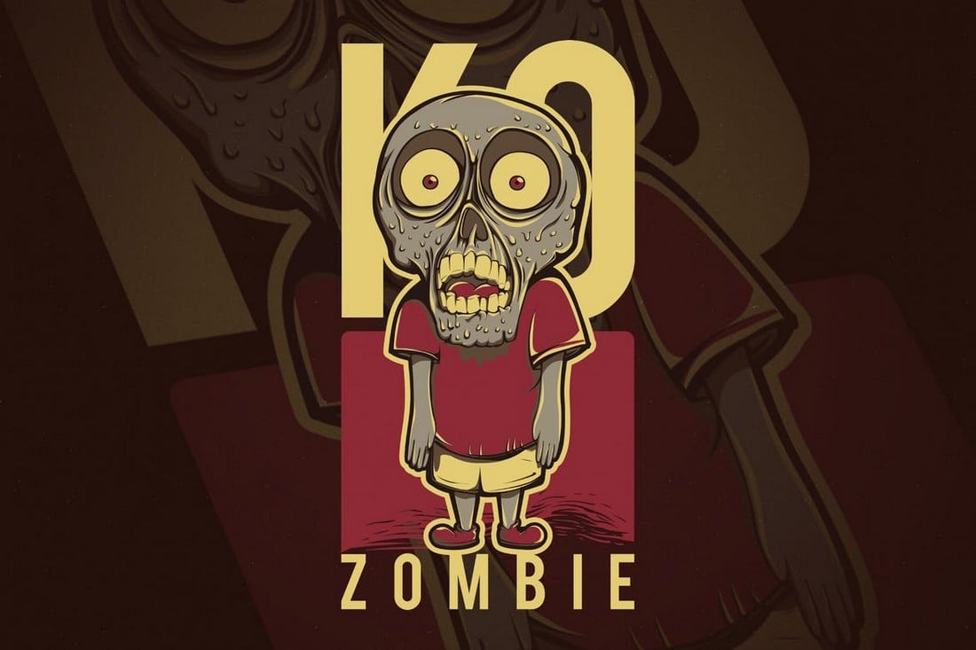 Little Zombie - T-Shirt Design Template