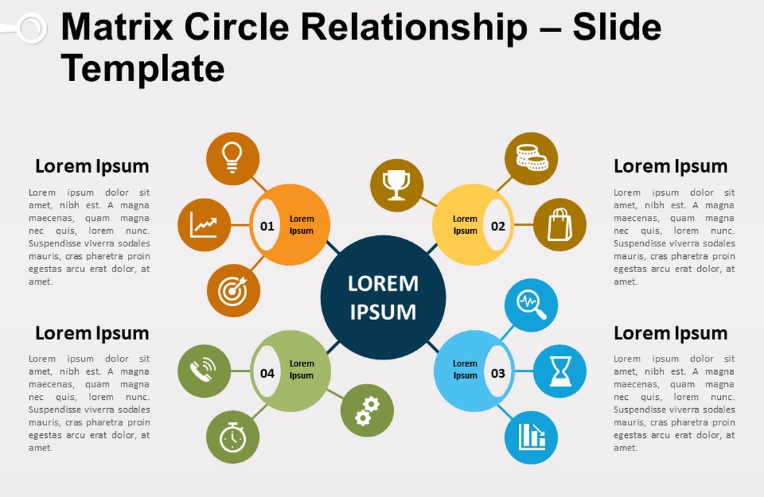 Matrix Circle Organizational Chart for PowerPoint