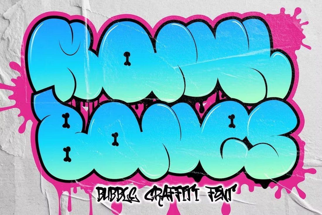 Monk Bones - Bubble Graffiti Font