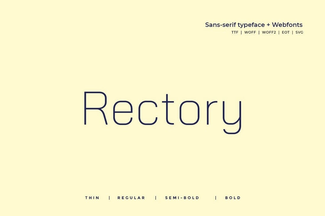 Rectory - Modern Thin Font