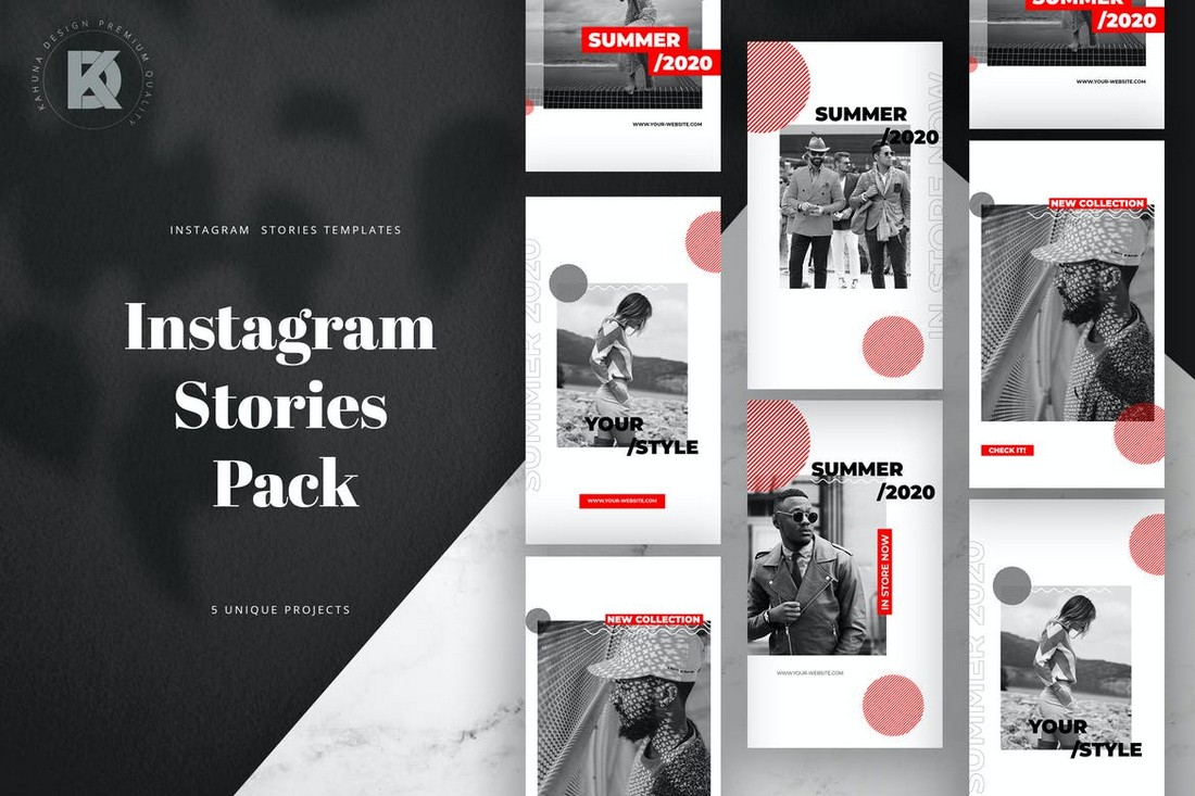 Red & Black Instagram Frame Story Templates