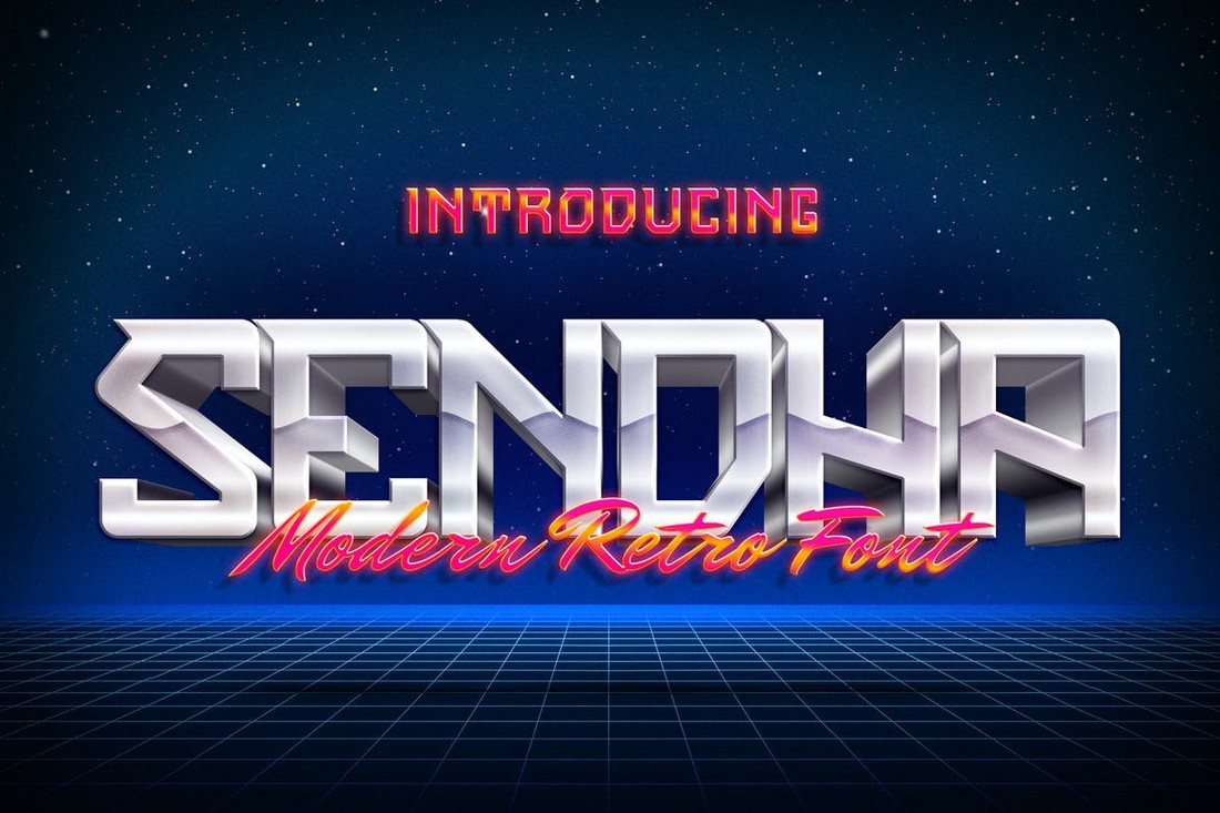 Sendha - Techno Display Font