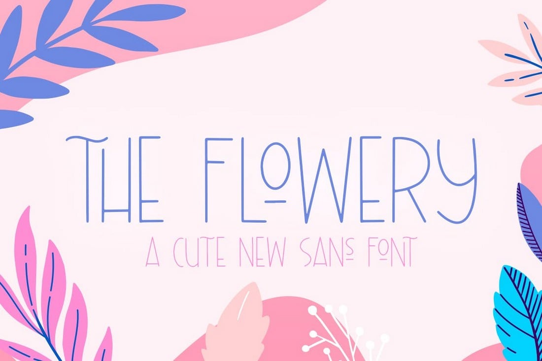 The Flowery - Cute & Thin Font