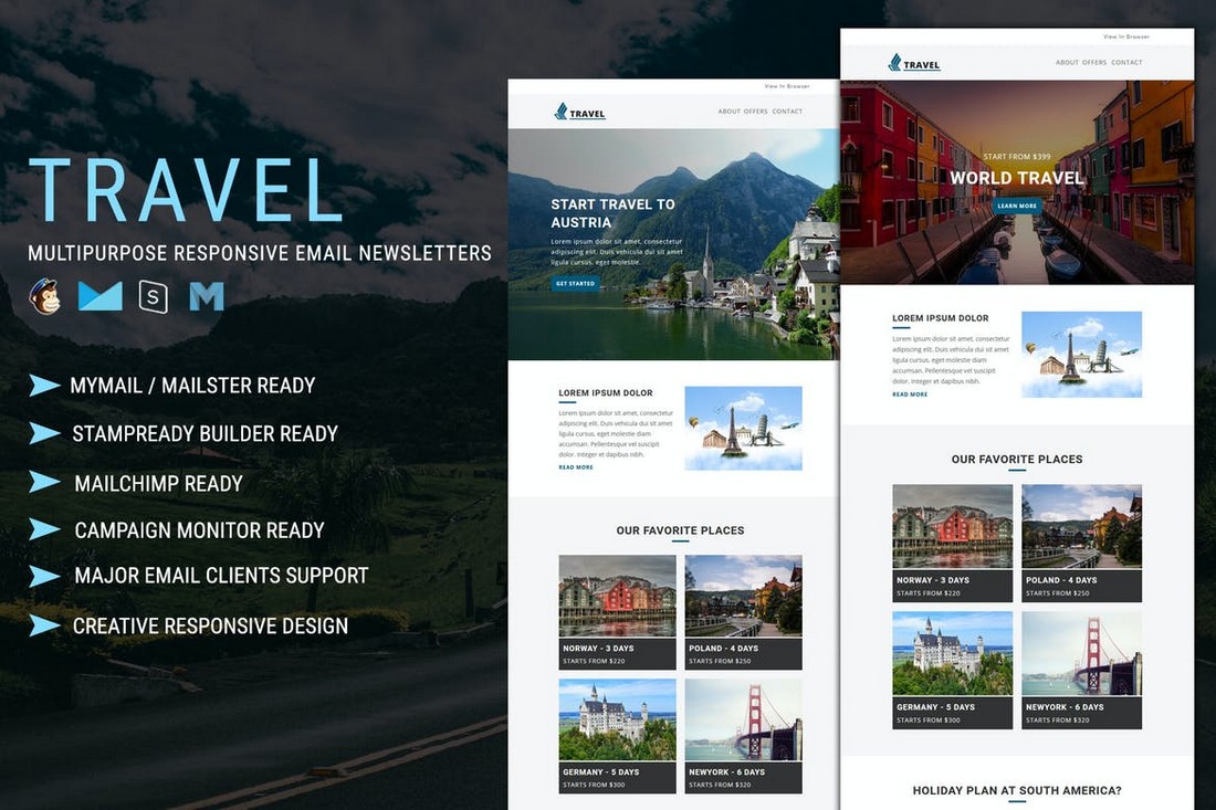 Travel - Responsive MailChimp Email Template