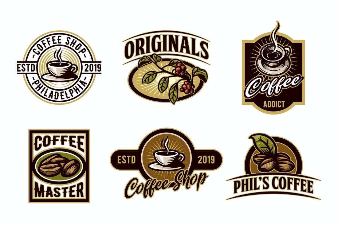 Vintage Logo & Emblem Templates for Coffee Brands