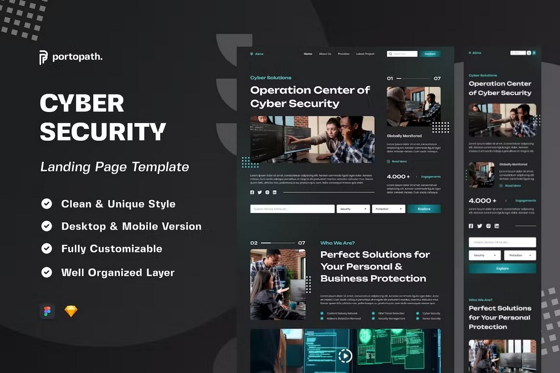 Aimx - Cyber Security Adobe XD Website Template