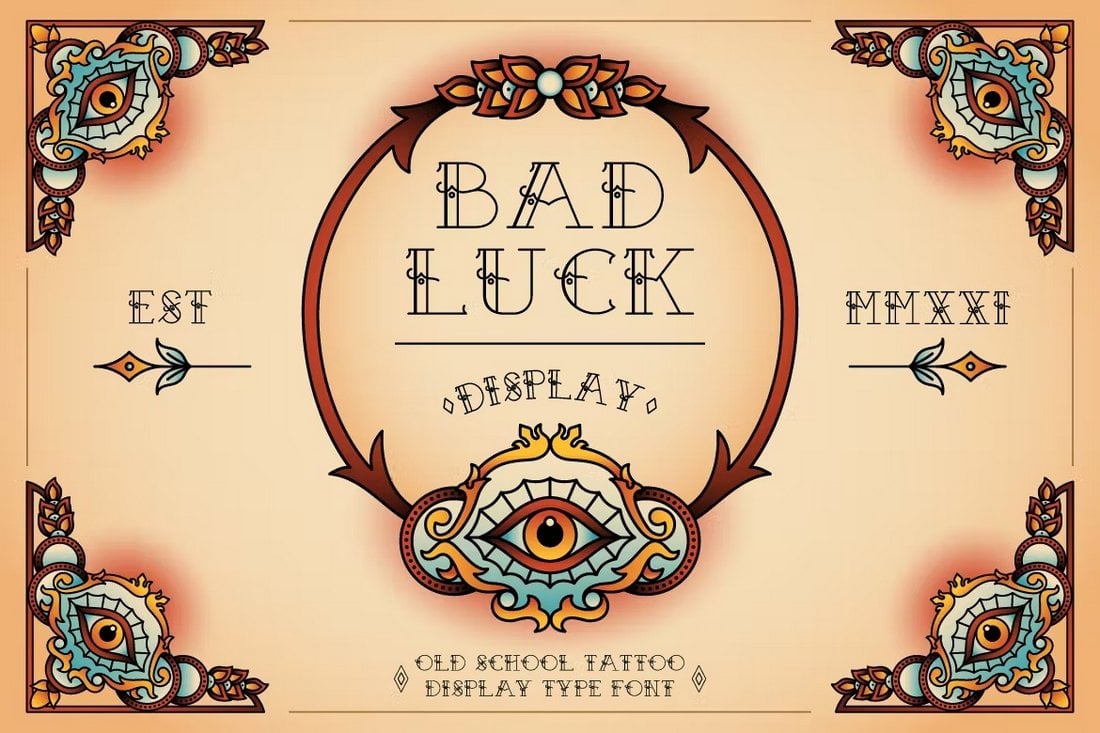 Bad Luck - Love Tattoo Font