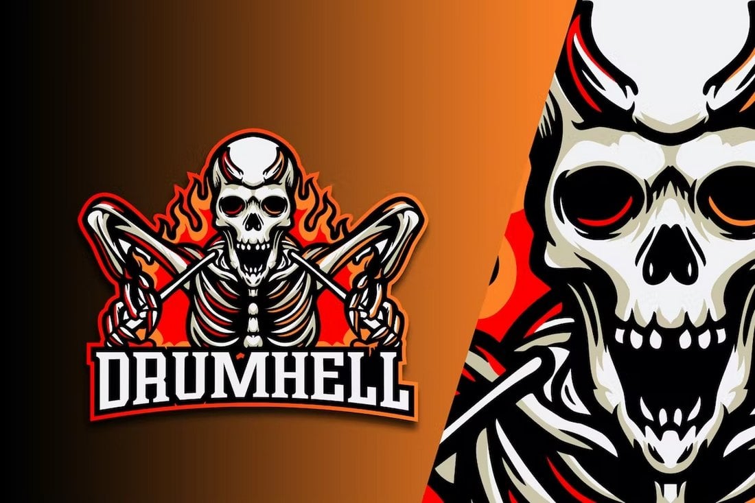 Drumhell - Metal Band Logo Template