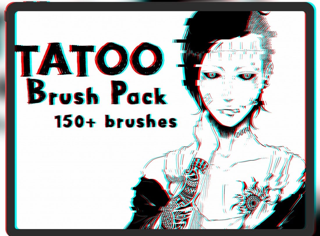 Free Procreate Tattoo Brush Pack V1