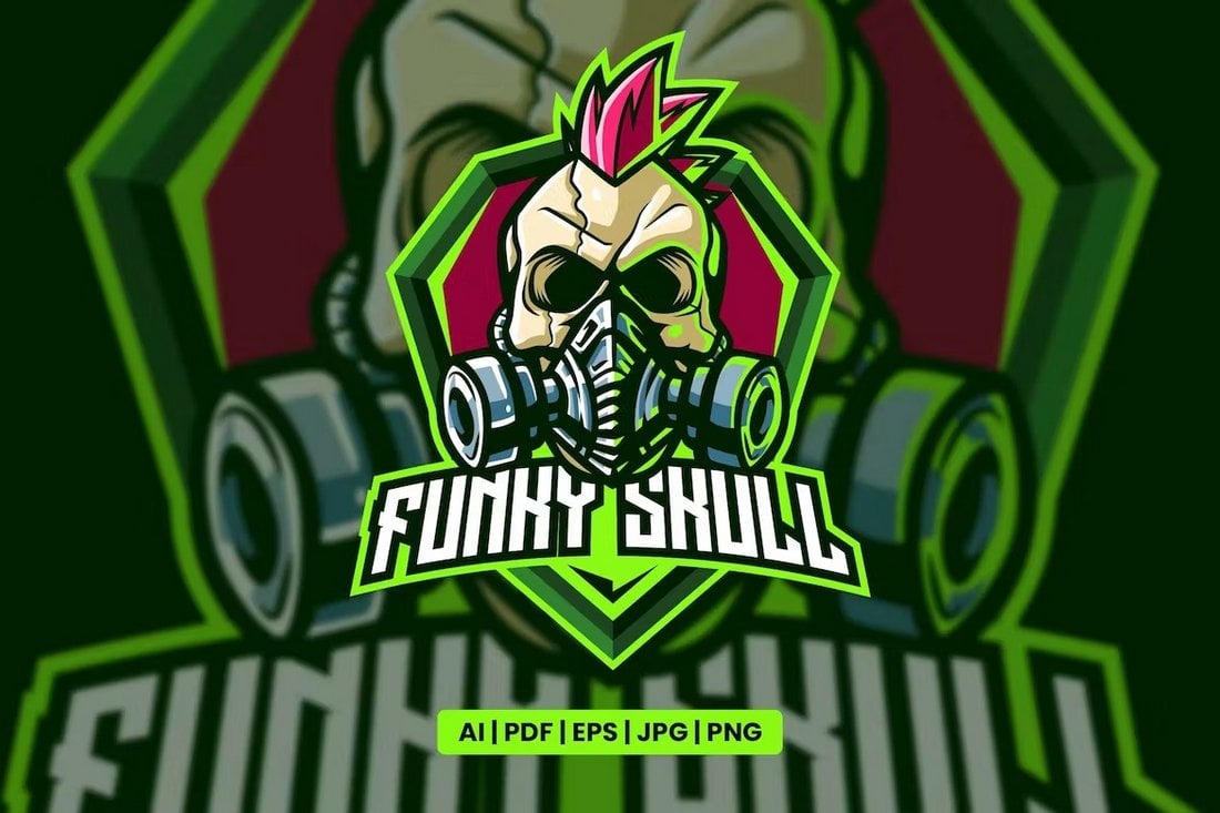 Funky Skull - Punk Band logo Template