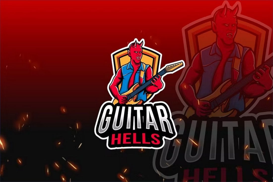 Guitar Hells - Metal Band Logo Template