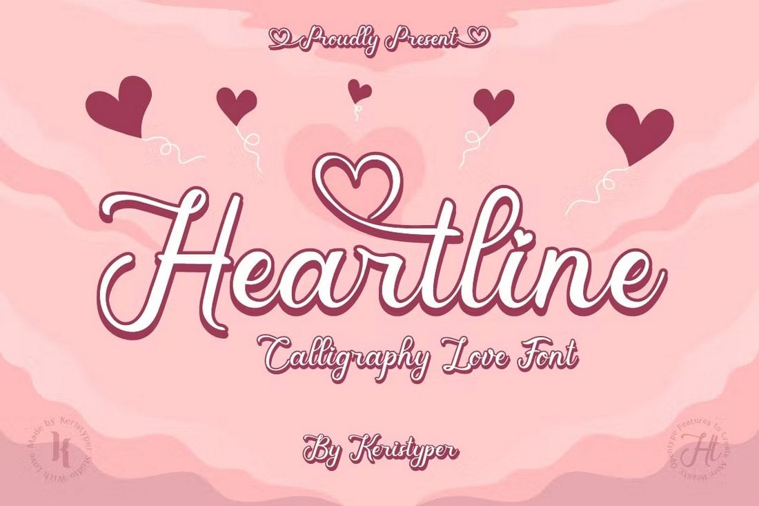 Heartline - Calligraphy Love Font
