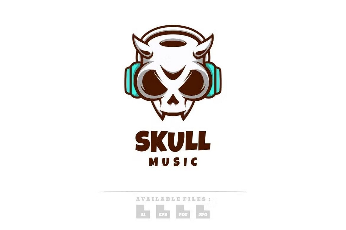 Skull Music Band Logo Template