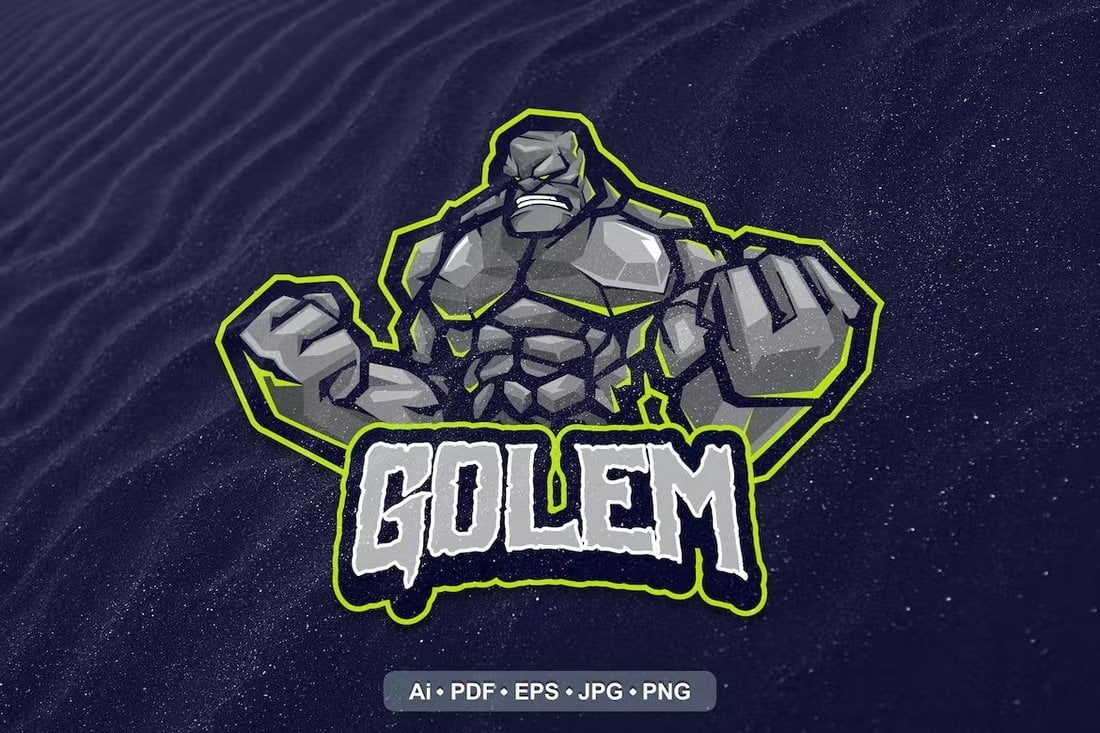 Stone Golem - Rock Band Logo Template