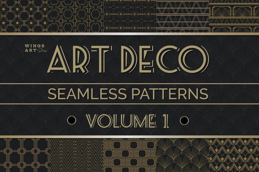 Vintage Art Deco Seamless Patterns