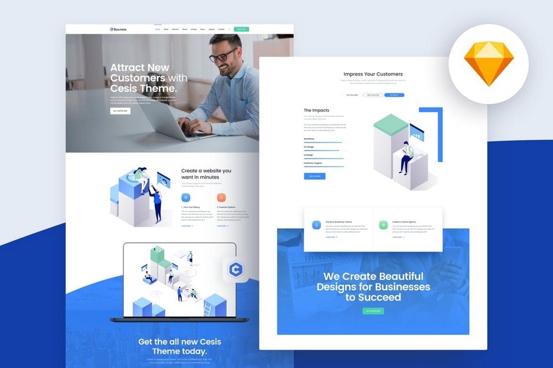 Yosemite - Business Website Template for Sketch