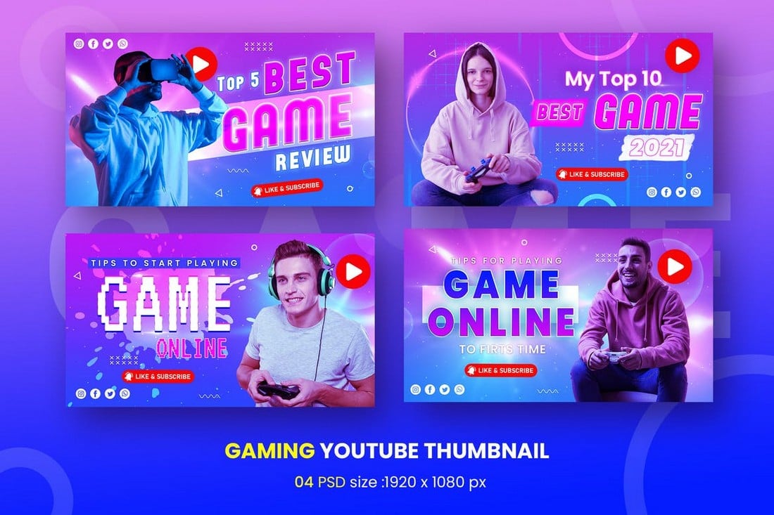Youtube Thumbnail Template for Gaming Videos
