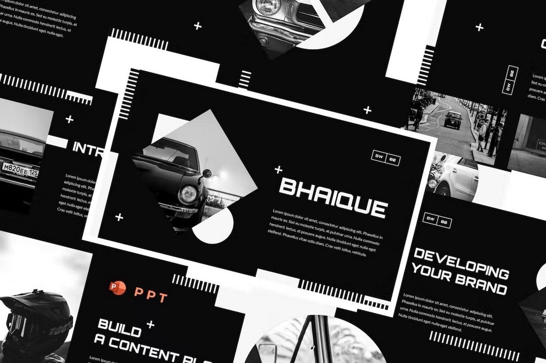 BHAIQUE - Black and White Powerpoint Template