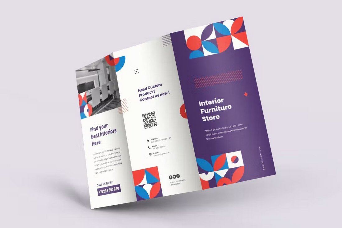 Bauhaus Tri-Fold Brochure Design 1