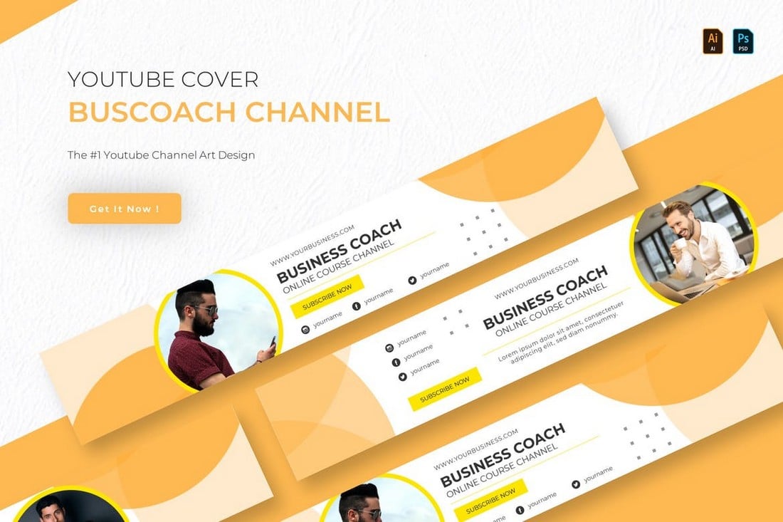Buscoach - Youtube Cover Banner Template