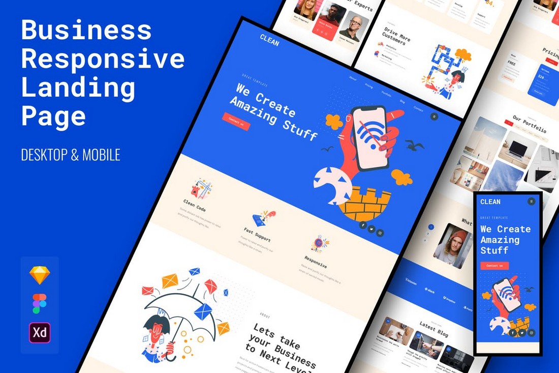 Clean Responsive Business Landing Page Template