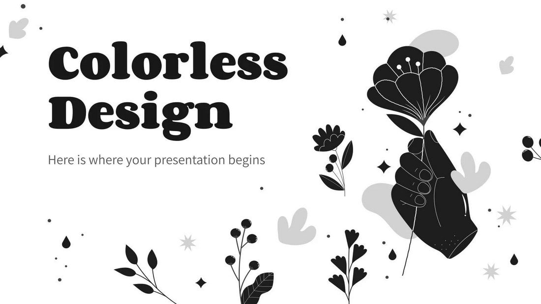 Colorless Design - Free Black and White PowerPoint Template