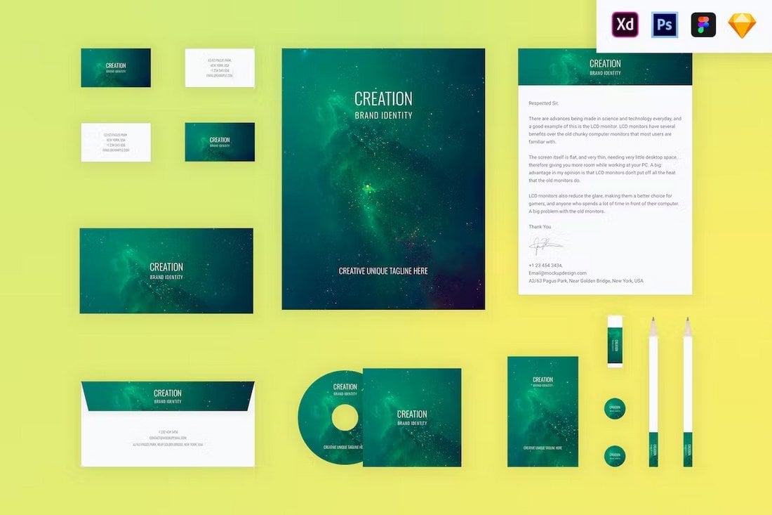 Creation - Brand Identity Adobe XD Mockups