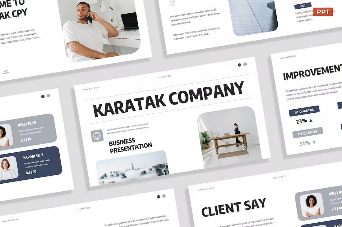 Creative White Gray PowerPoint Template