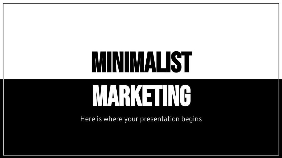 Free Minimalist Marketing Plan B&W PowerPoint Template