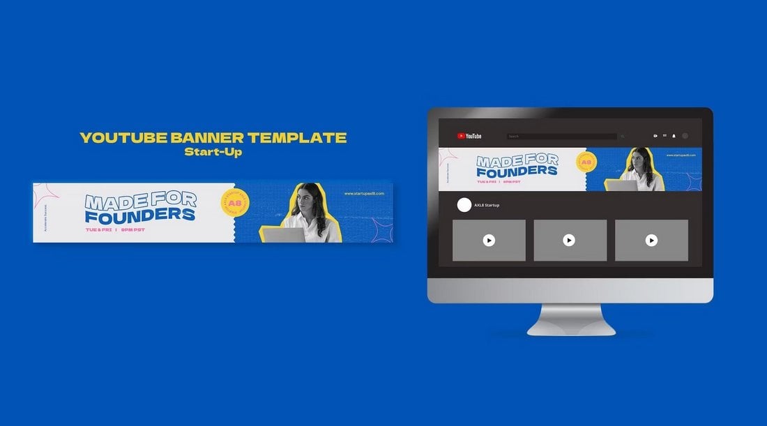 Free Modern Business YouTube Cover Template
