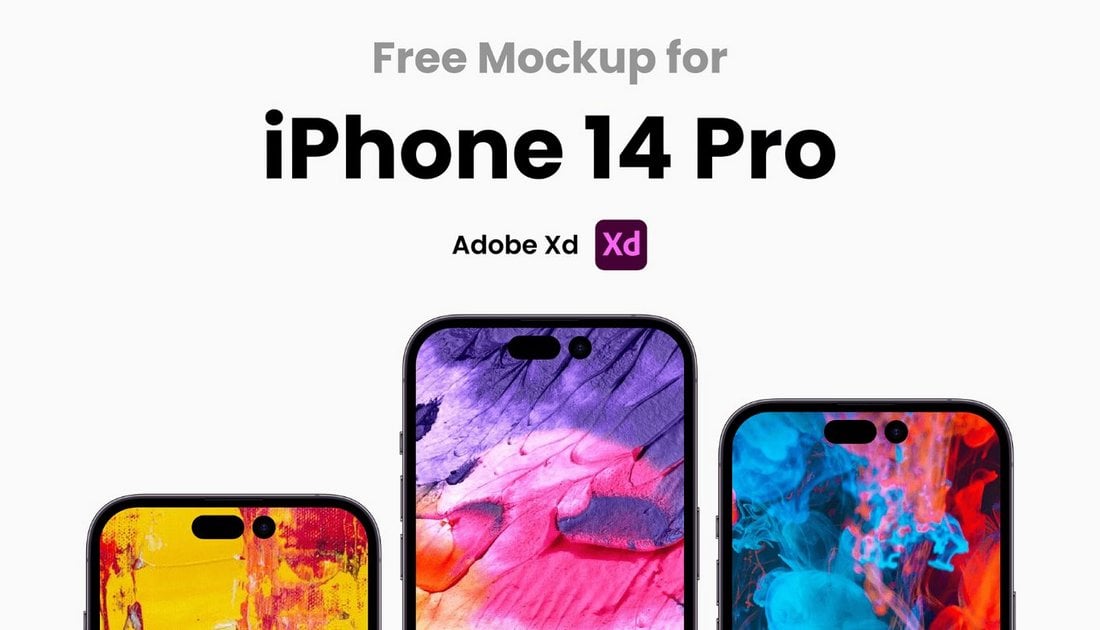 Free iPhone 14 Pro Adobe XD Mockup