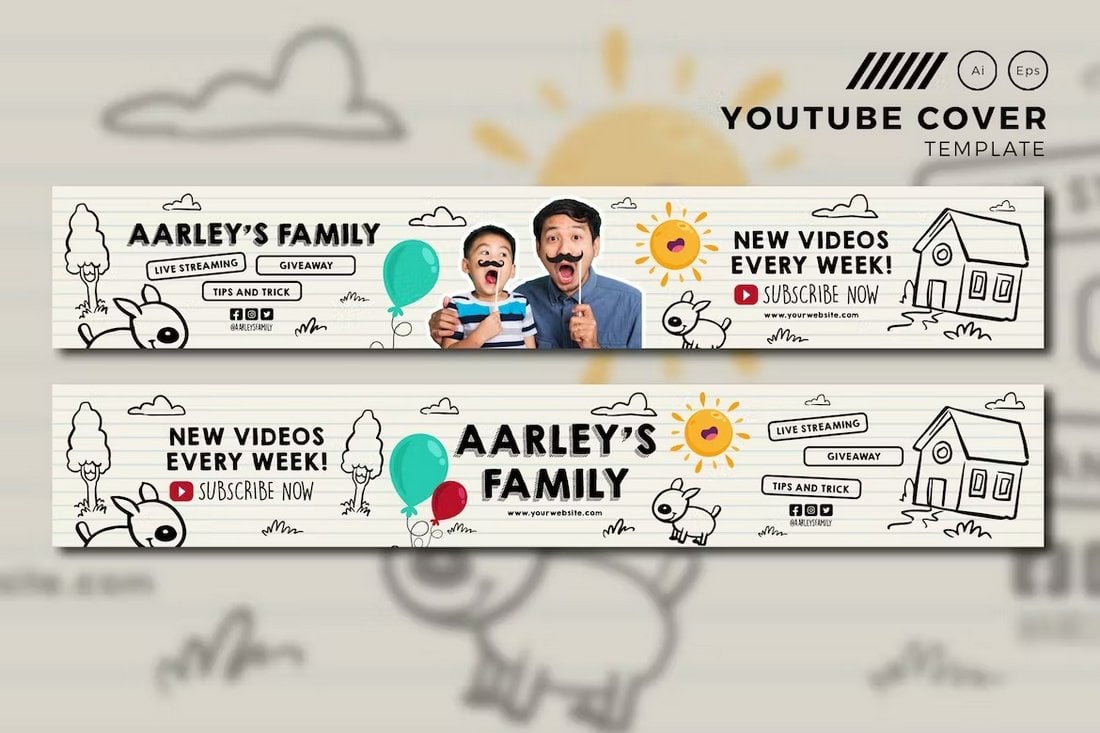 Fun Youtube Cover Template for Kids Channels
