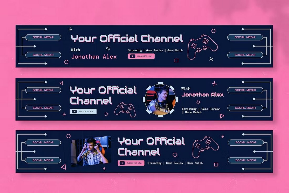 Gaming Youtube Channel Cover Template