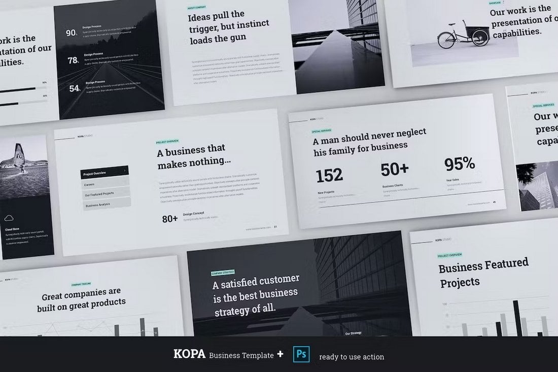 KOPA - Creative Black and White PowerPoint Template