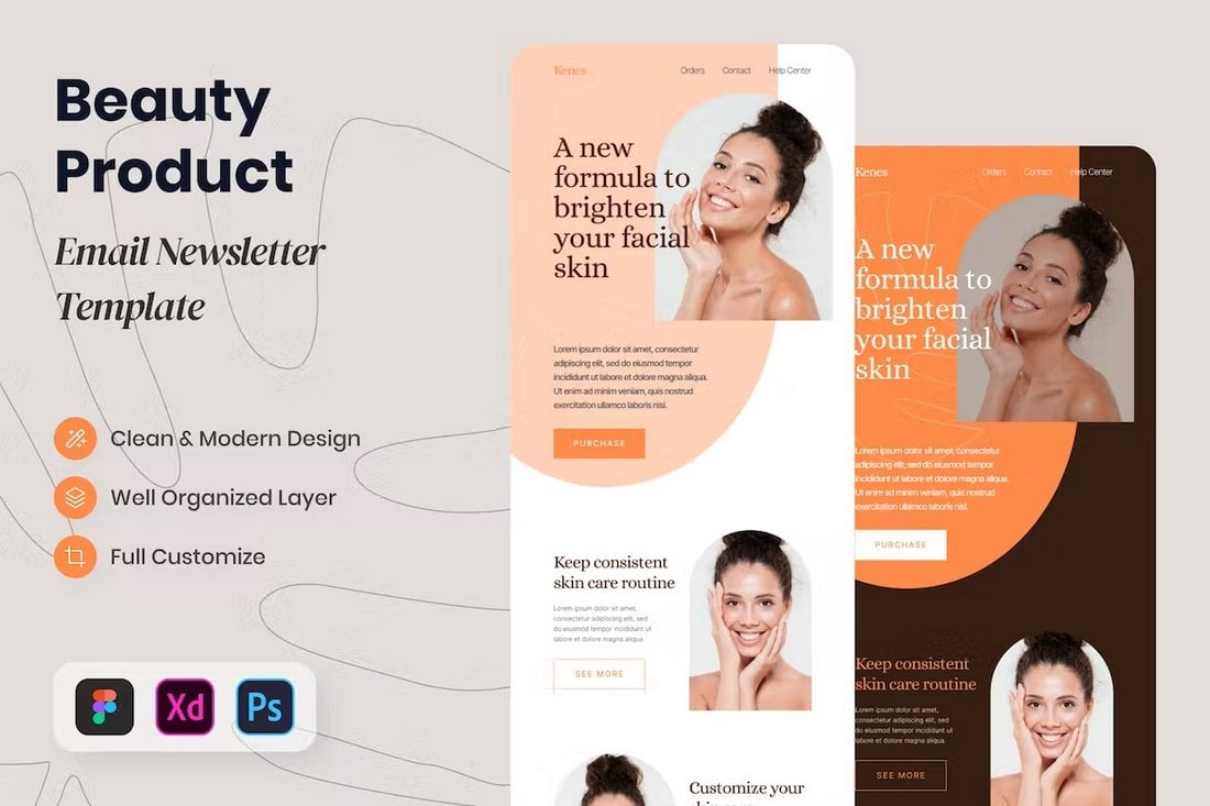 Kenes - Adobe XD Email Template for Beauty Brands