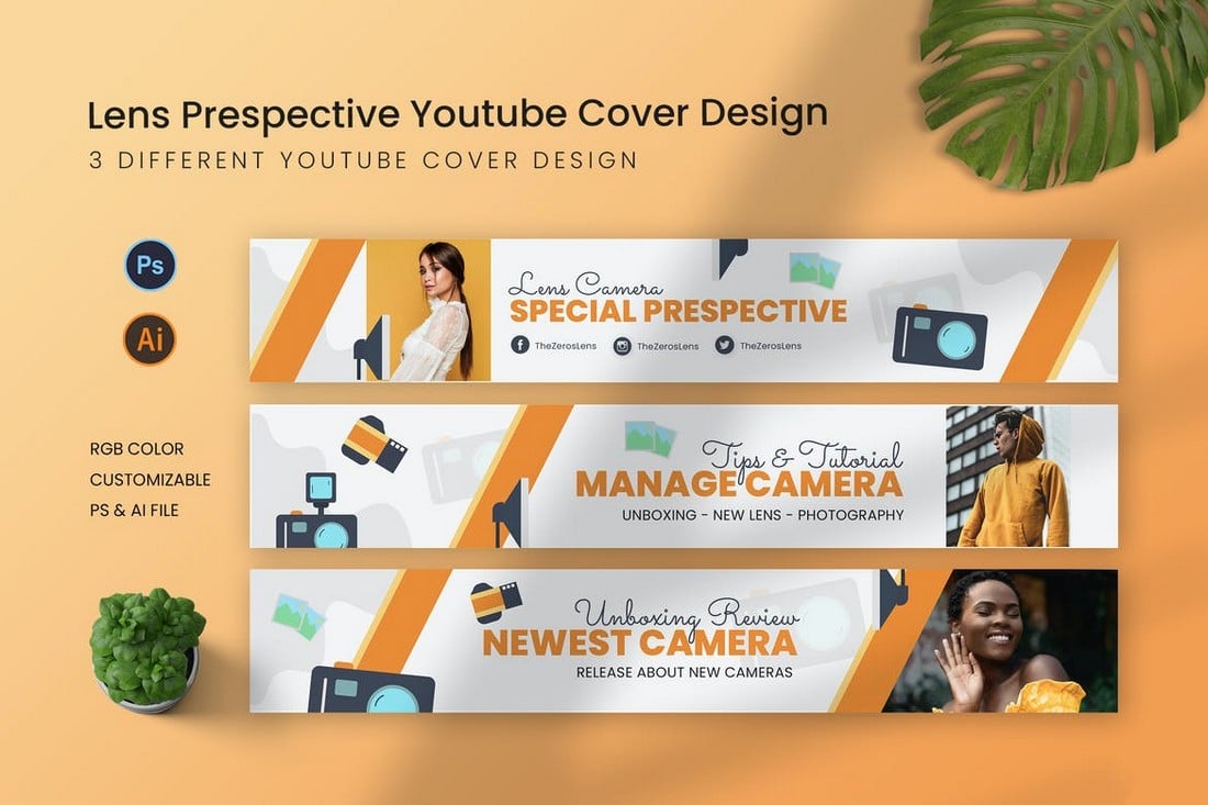 Lens Prespective Youtube Cover Art Template