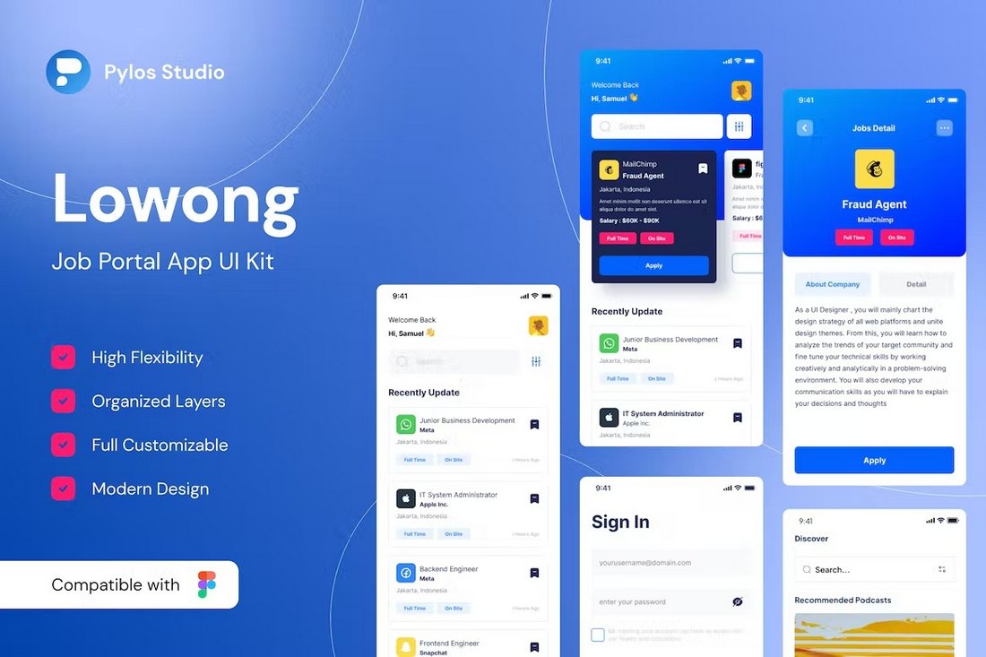 Lowong - Job Portal App Figma UI Kit