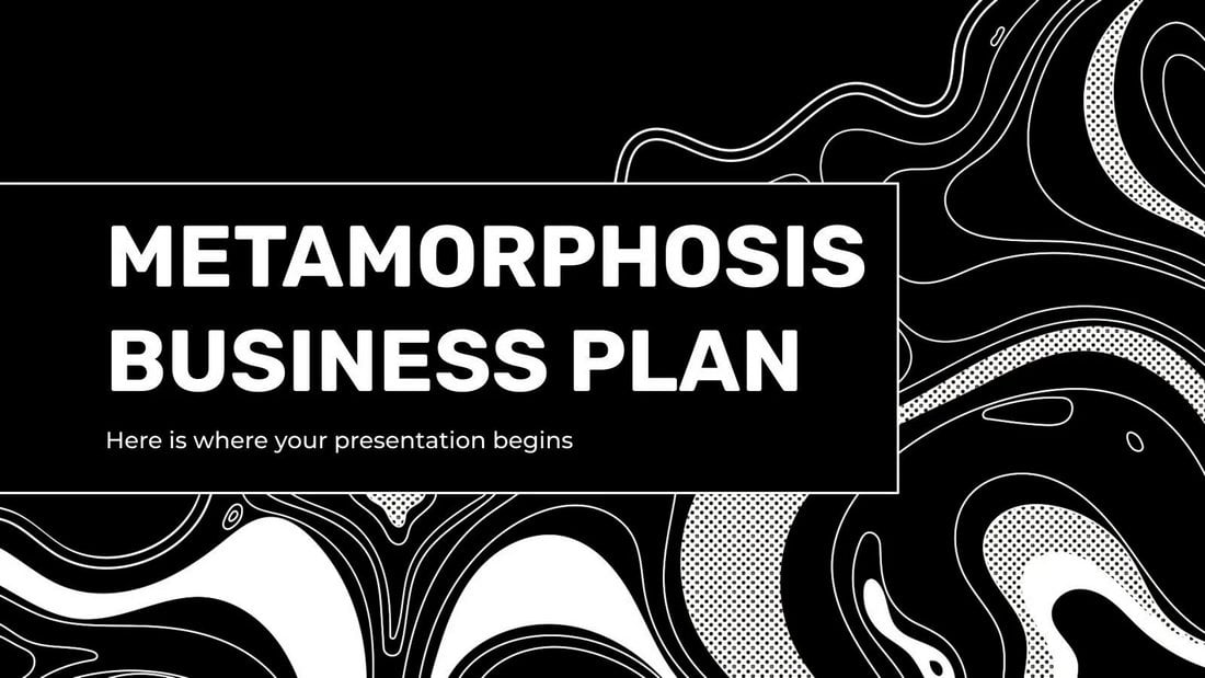 Metamorphosis Business Plan Free Black & White PPT