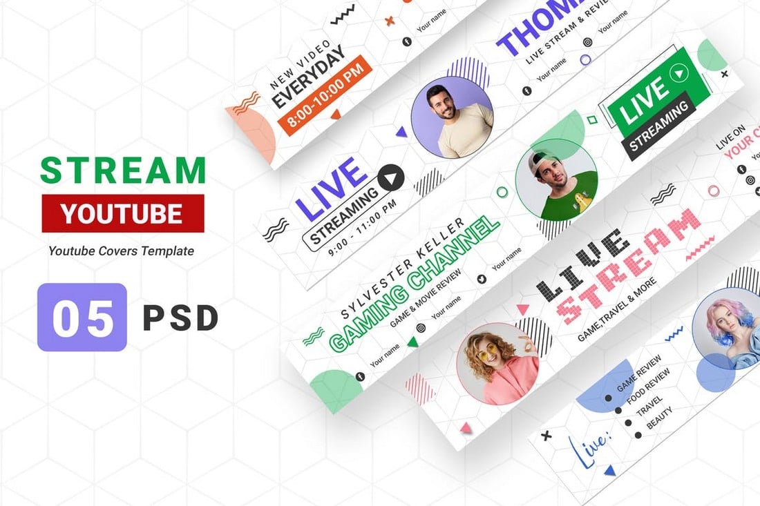 Minimal Live Stream Youtube Cover Template