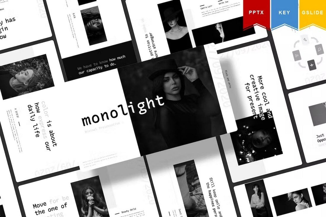 Monolight - Black and White Powerpoint Template