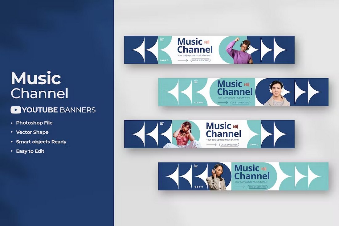 Music Channel Youtube Banner Templates