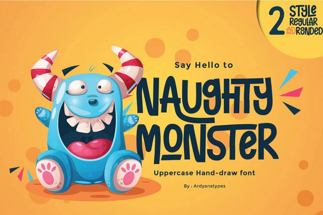 Naughty Monster - Free Kids Themed Advertising Font