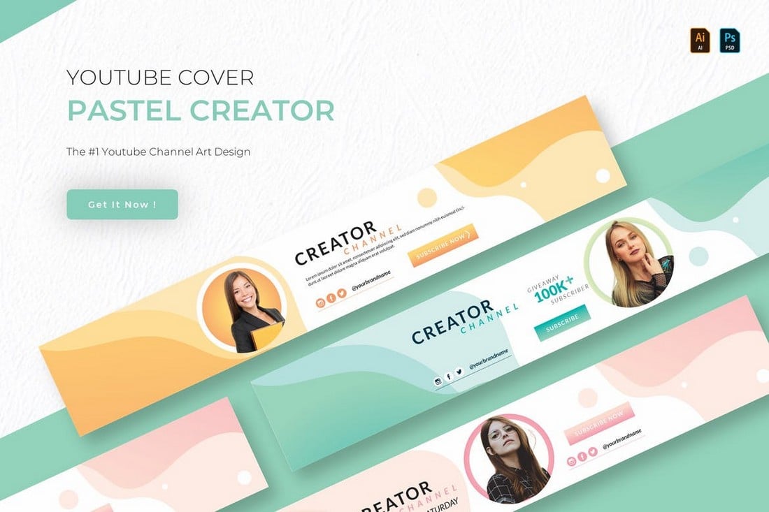 Pastel Creator - Youtube Cover Art Template